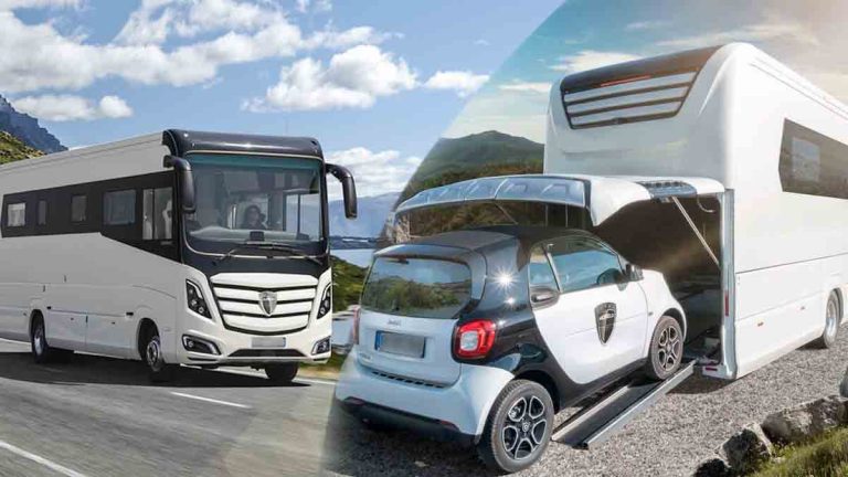 Intérieur de luxe du Morelo Grand Empire, un camping-car haut de gamme avec design moderne et équipements de luxe.