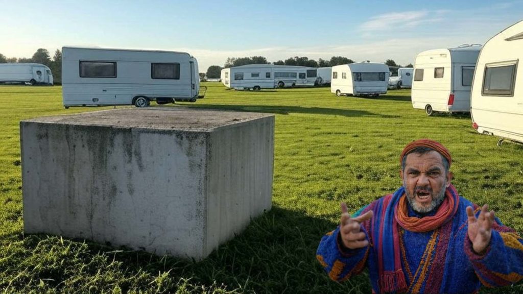 La vengeance d'un propriétaire exaspéré contre des squatteurs: un bloc béton pour piéger les gens du voyage