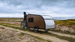 Vue du caravelo, la mini-caravane pour vélo
