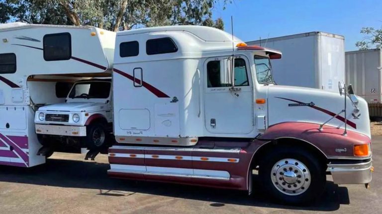 Ce drôle d’engin mi-camion mi-camping-car avec 4×4 embarqué est à vendre